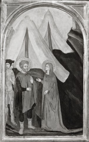 Anonimo — Anonimo abruzzese sec. XIV - Sant'Eustachio ritrova la moglie — insieme